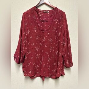 Plus Size Lush Burgundy Blouse